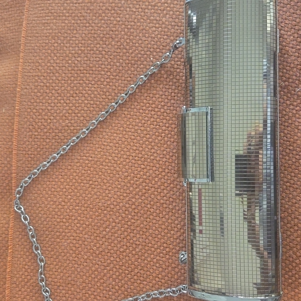 Vintage BCBGMaxAzria Gold and Silver Clutch With Optional Chain. Includes Duster